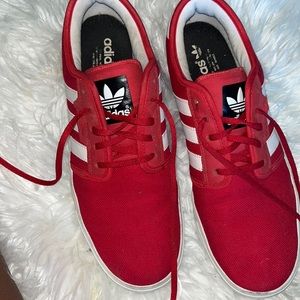 Adidas’s red and white sneakers